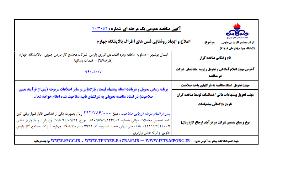 اصلاح و ایجاد روشنایی فنس های اطراف پالایشگاه چهارم