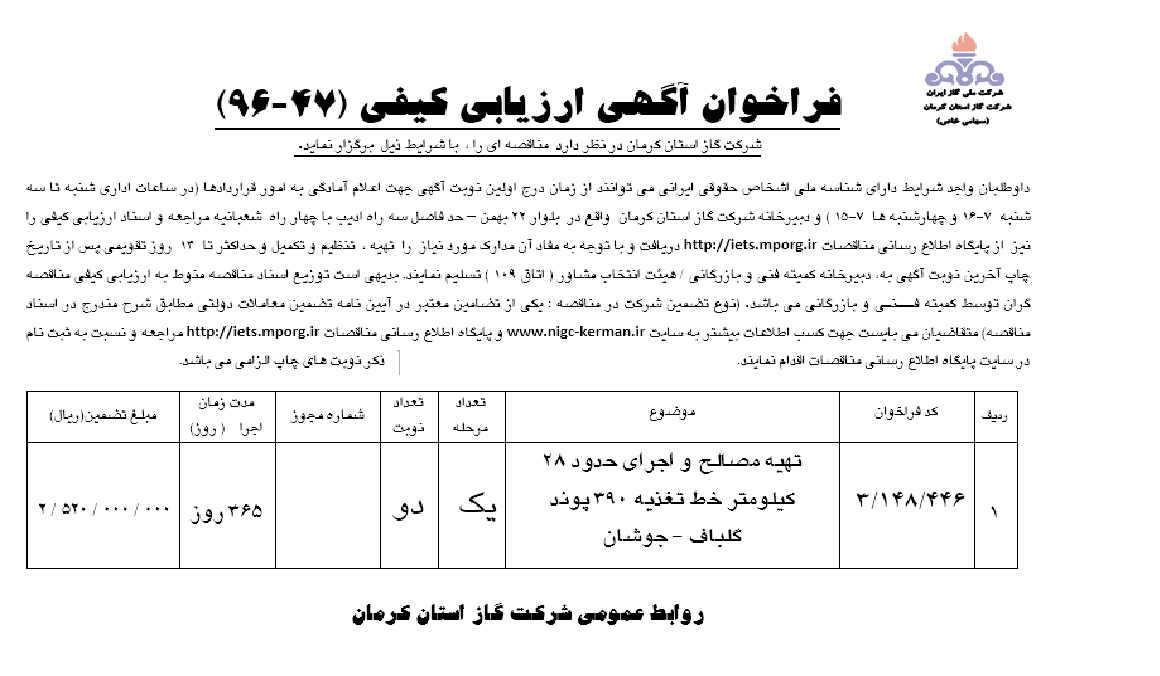 تهیه مصالح و اجرای ۲۸ کیلومتر ط تغذیه گلباف جوشان